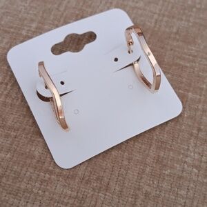Gold Covered Wavy 925 Silver Hoop Earrings